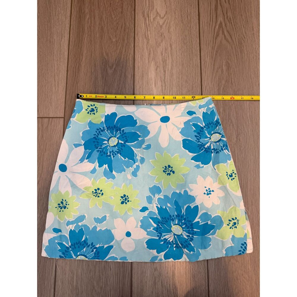 Vintage Y2K Dollhouse Floral Print Cotton Stretch Mini Skirt - Size M